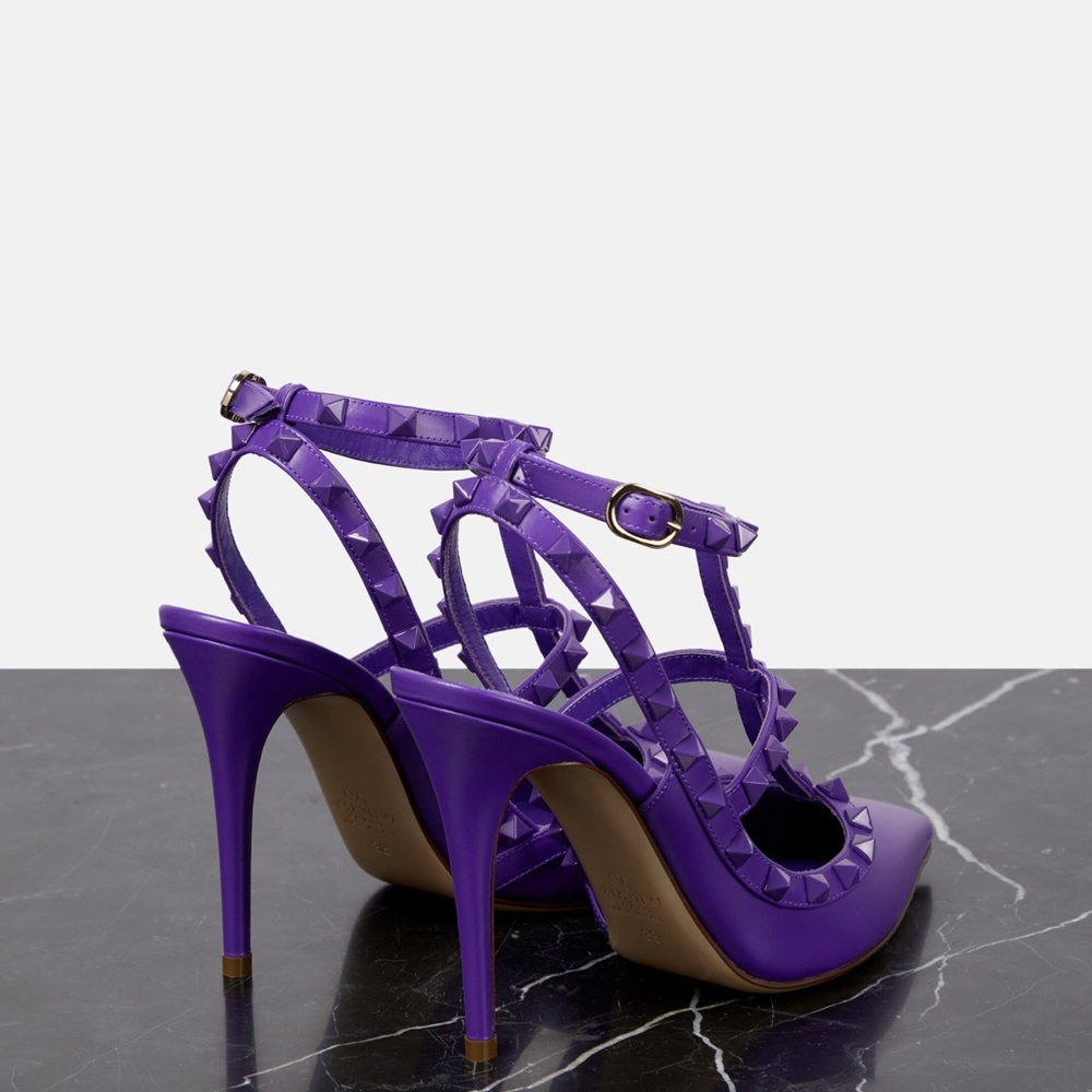Valentino Purple Rockstuds  Heels Size 40 - Picture 4 of 12